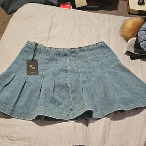 Sincerely Jules Light Blue Denim Skater Skirt